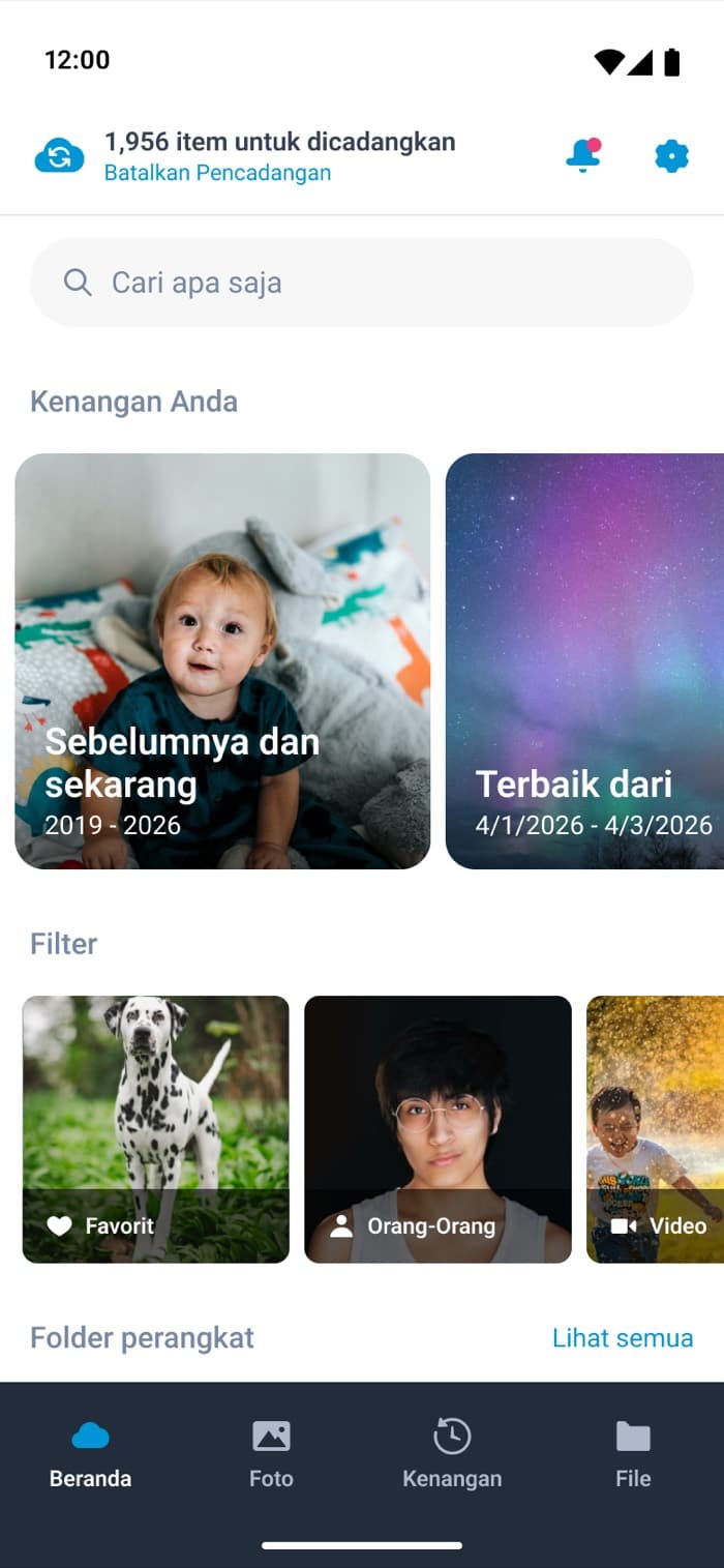 Layar backup otomatis Capsyl